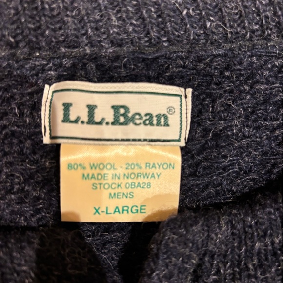 Men’s Vintage L.L. Bean Norwegian navy Fair Isle Sweater XL 80% wool 20% rayon - Picture 3 of 4